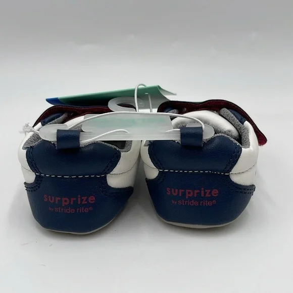 NWT Surprize by Stride Rite Infant Baby Boys Sneakers - Size 6-12M - White/Blue - Picture 4 of 11